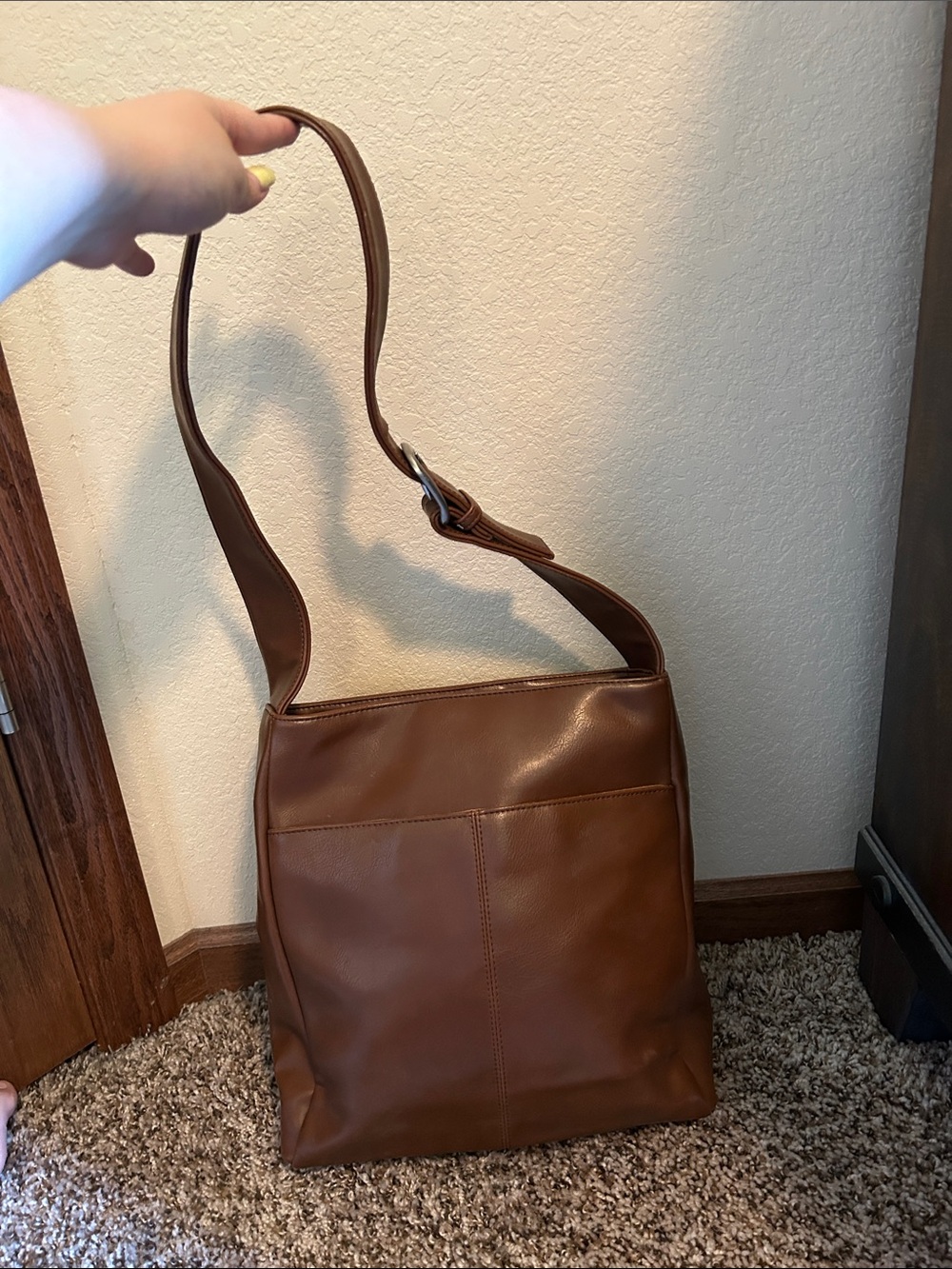Relic Genuine Leather Brown Adjustable Shoulder Bag Multi Pocket Everyday Purse - Picture 8 of 11